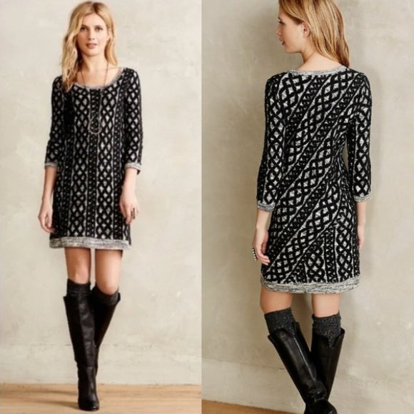 Anthropologie Moth Shaker Stitch Tunic / Sweater Dress - SZ SMALL - Picture 3 of 12